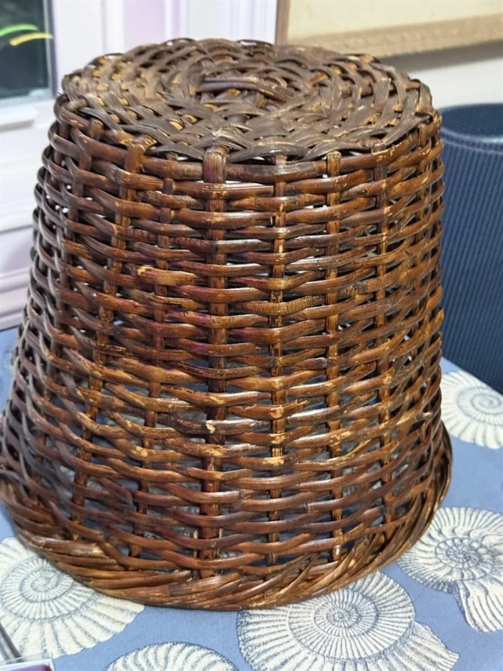 Vintage Rattan Wicker Planter Basket Brown Tall